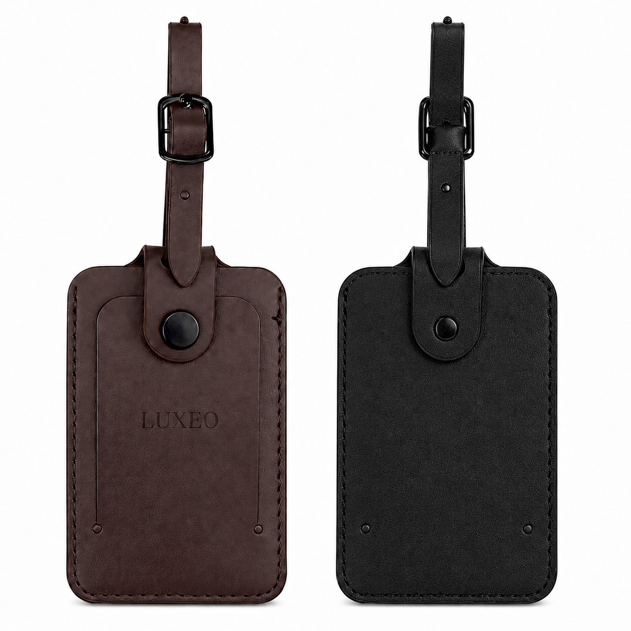 PU Luggage Tag With Snap Closure
