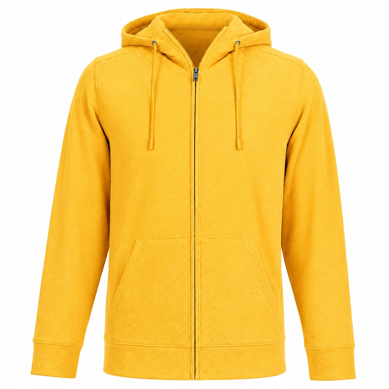 Polyester Spandex Full Zip Hoodie — Yellow