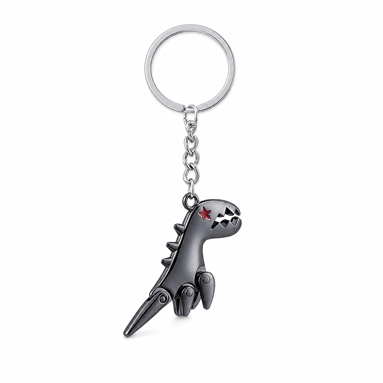 Sculpted Zinc Alloy Dinosaur Keychain — view 2