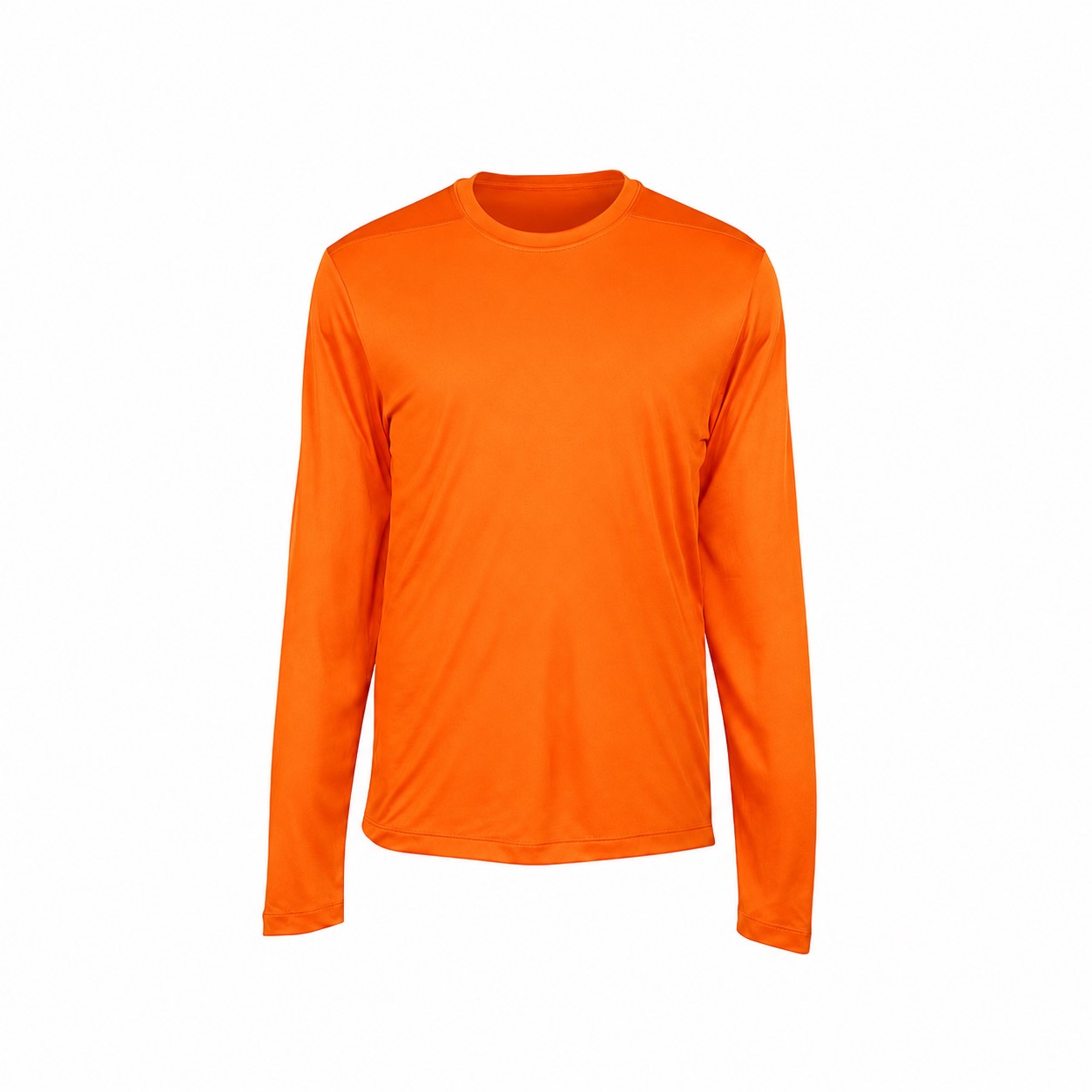 Men's Four-Ounce Polyester Long Sleeve Performance Tee — Orange