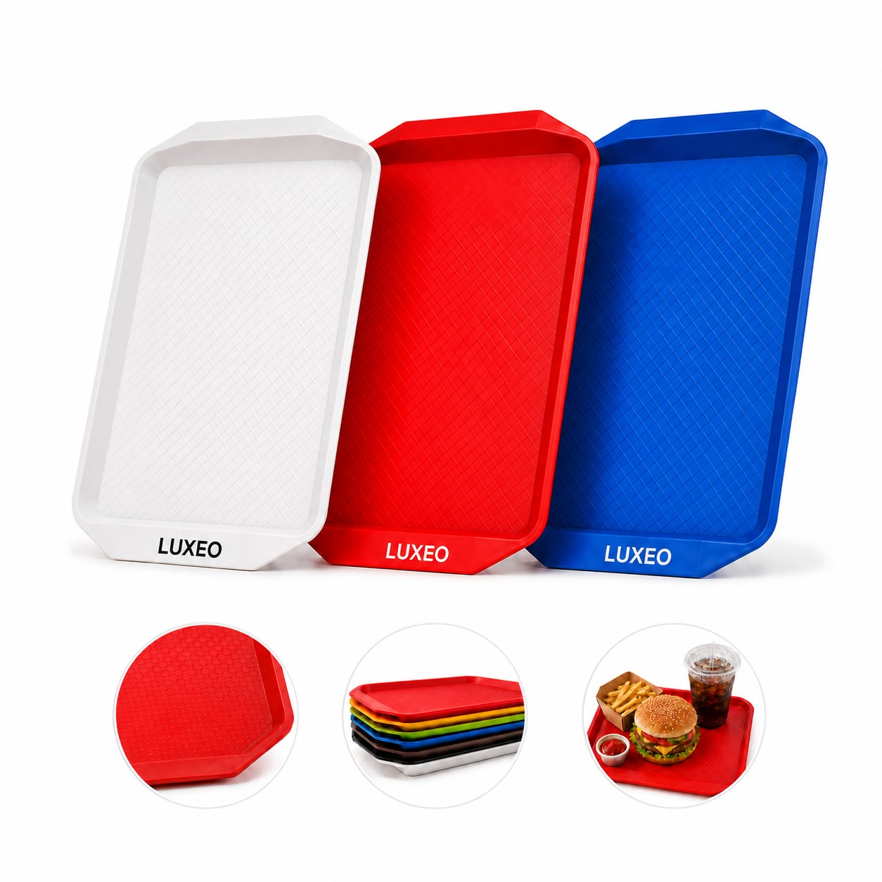Large Stackable Plastic Cafeteria Tray