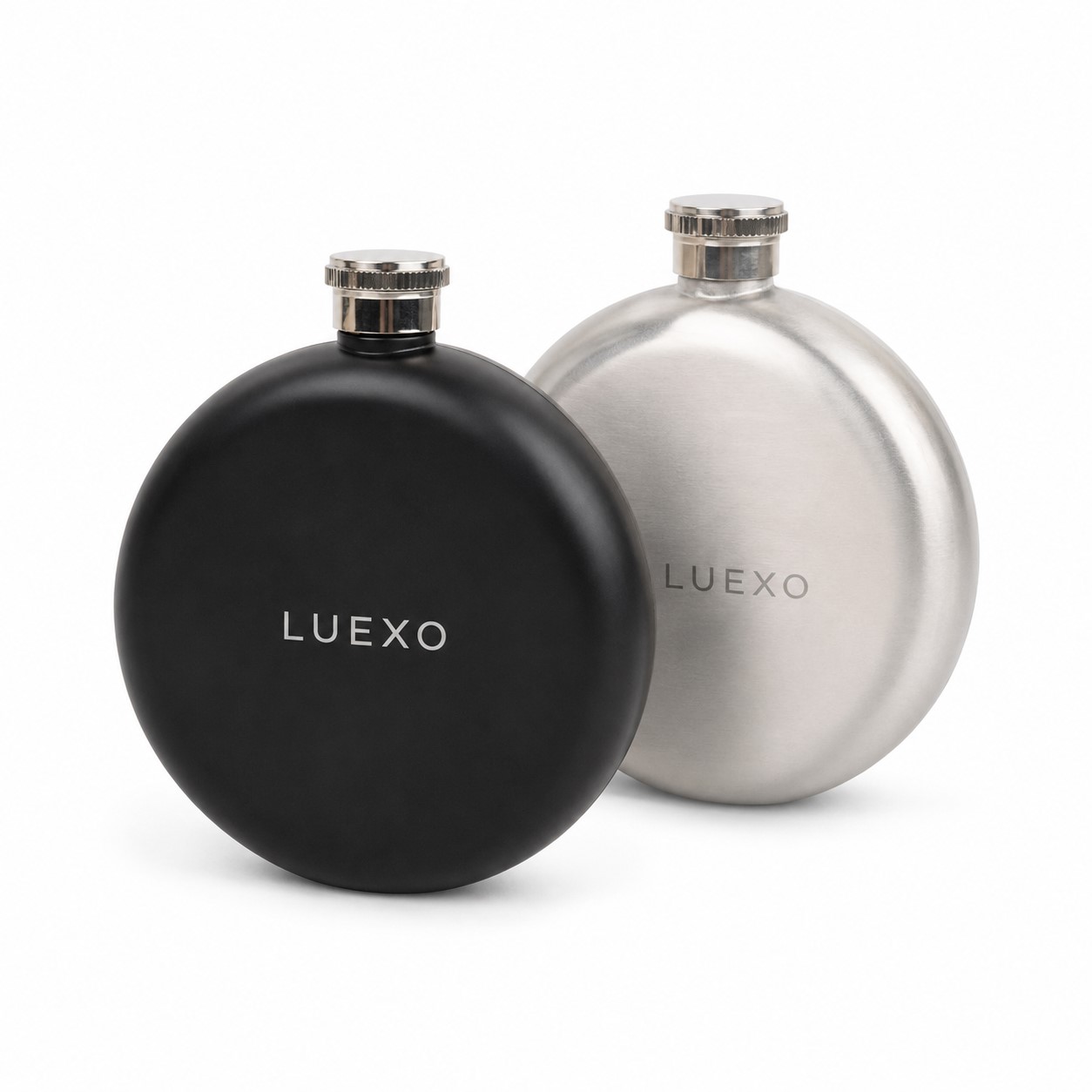 Circular Stainless Steel Eight Ounce Flask