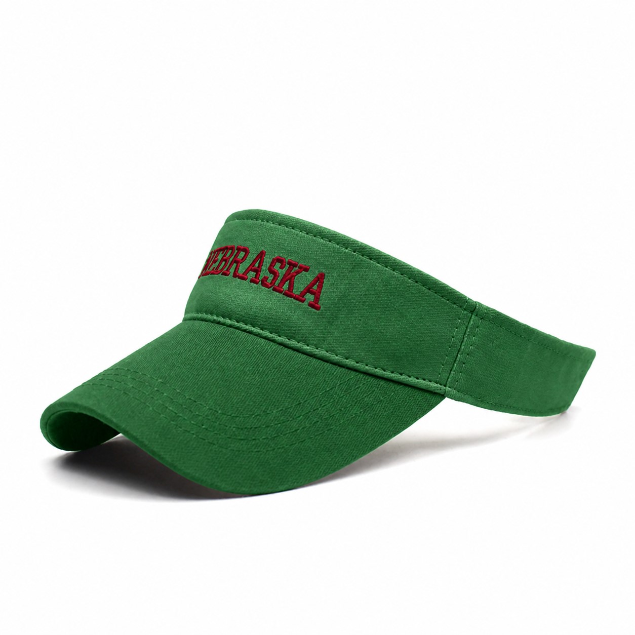Cotton Open Top Visor Cap — Green