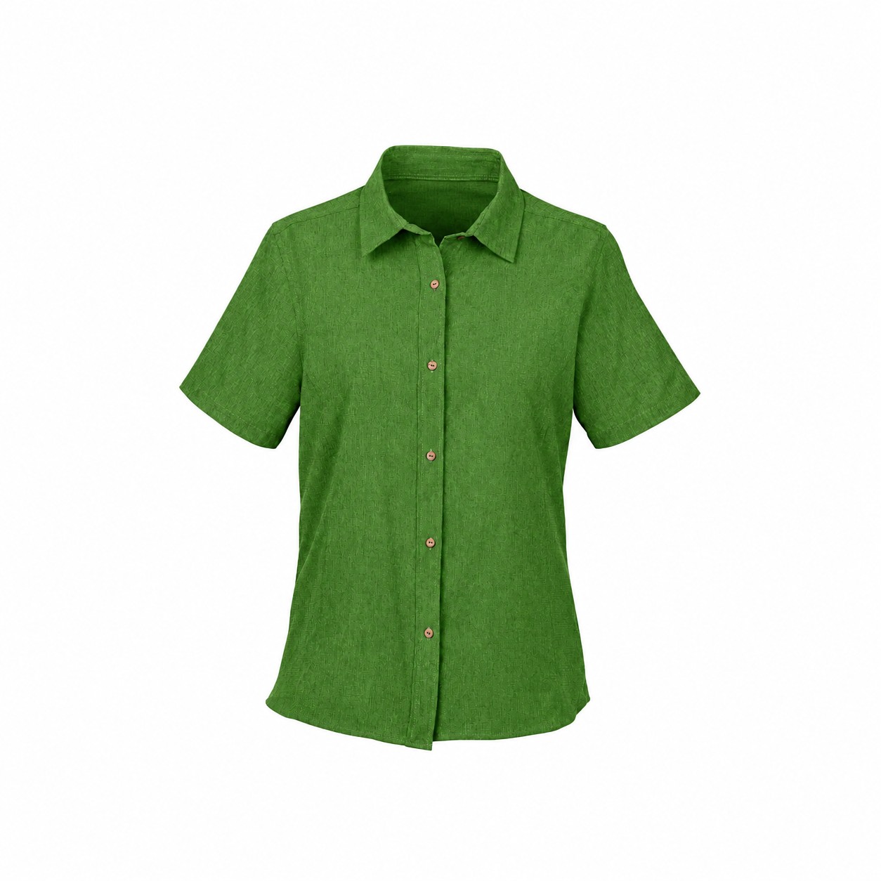 Collared Cotton Workwear Shirt — Green