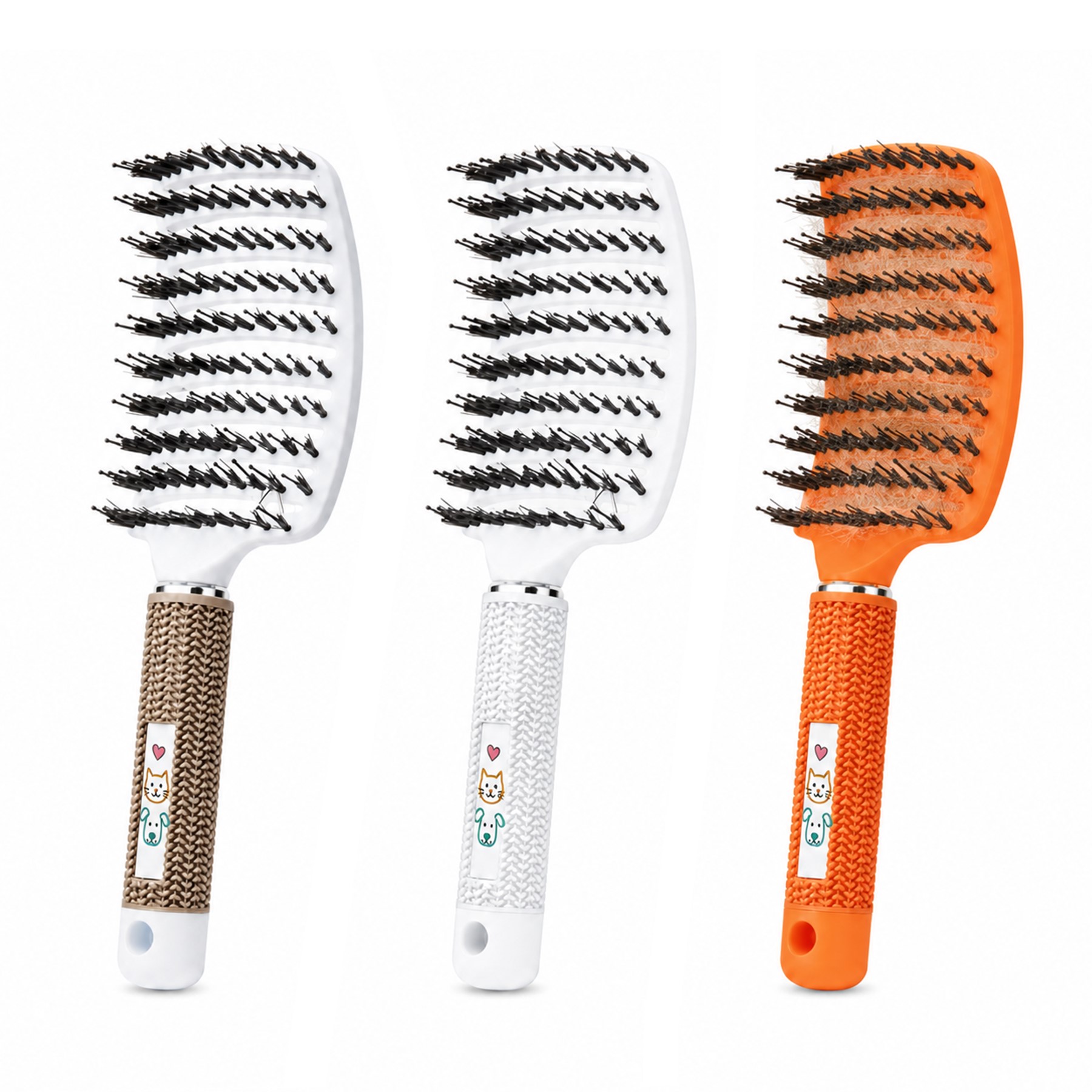 Curved Vent Hair Brush With Nylon Bristles