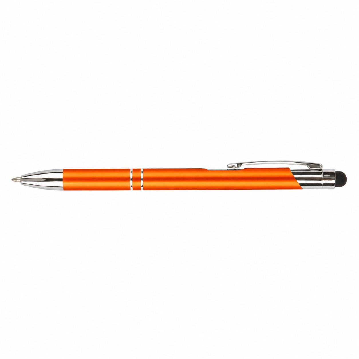 Glossy Aluminum Stylus Ballpoint Pen — Orange