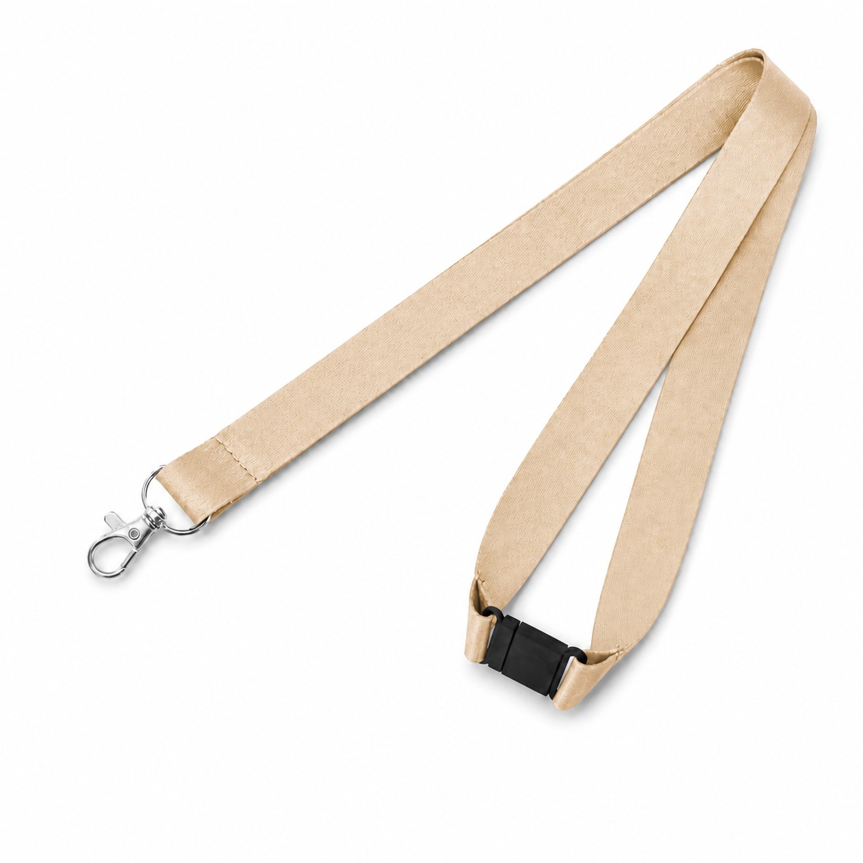 Polyester Breakaway Lobster Clip Lanyard — Beige