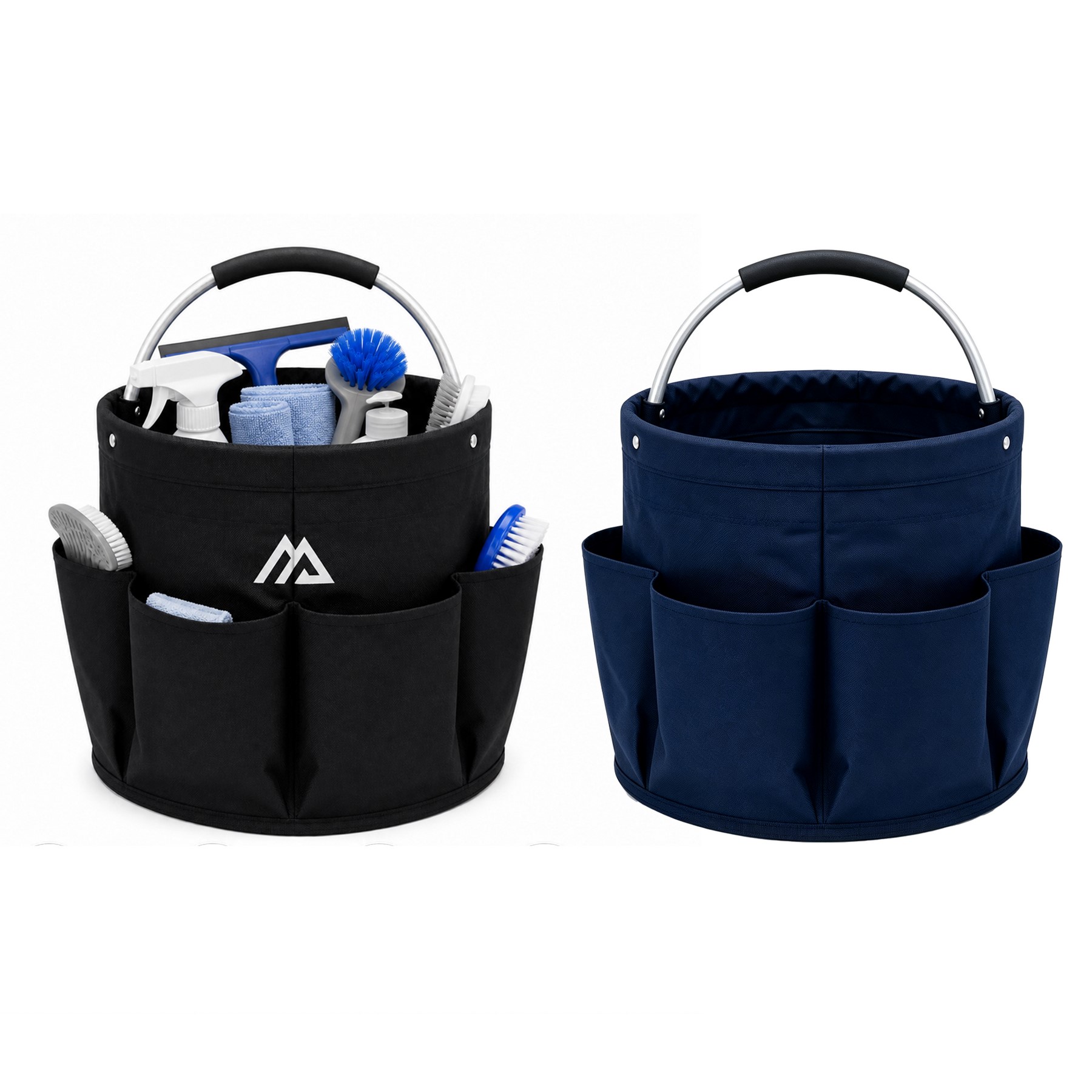 Collapsible Fabric Utility Bucket With Pockets