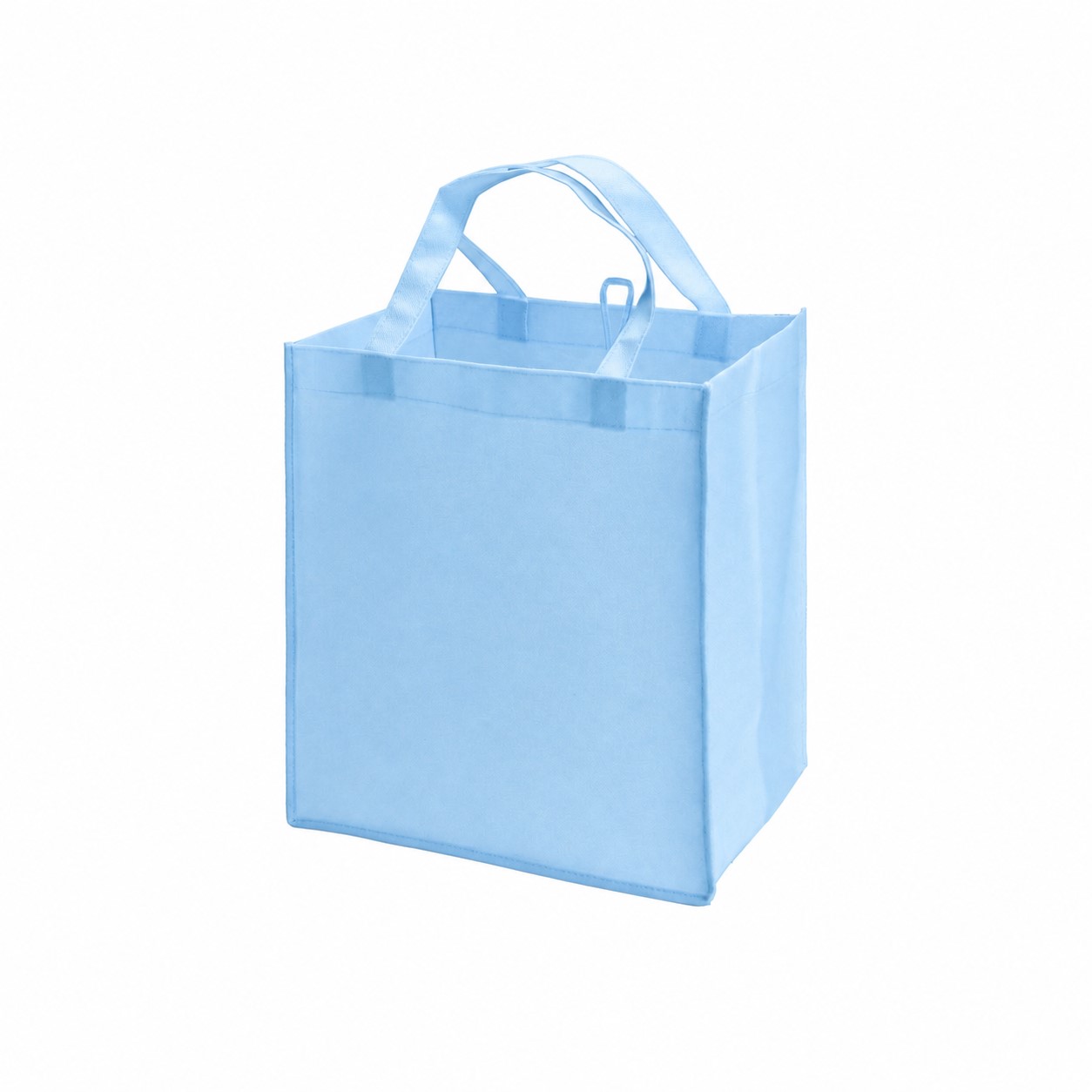 80GSM Non-Woven 16" Reinforced Handles Tote Bag — Light Blue