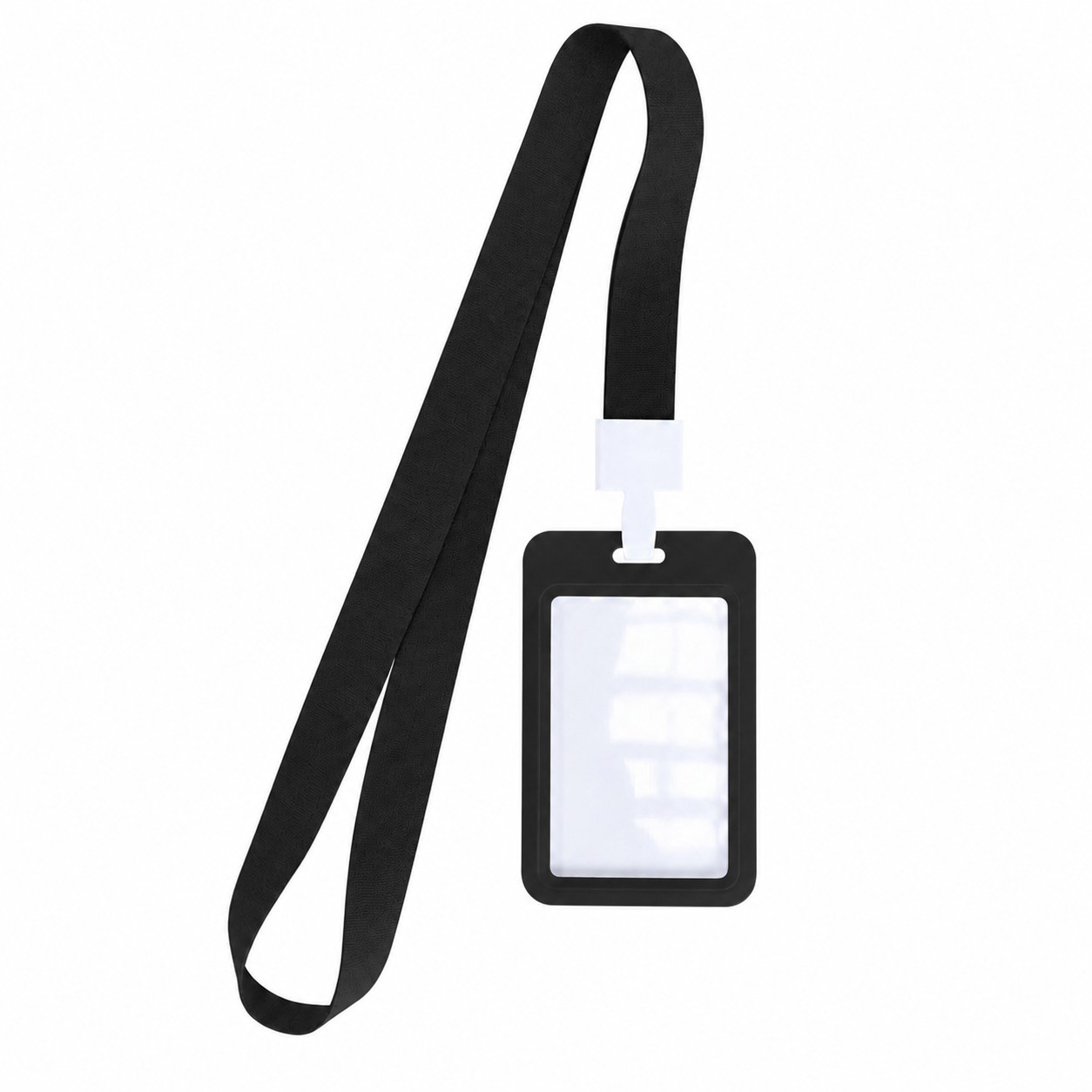 Vertical Sliding Badge Holder Lanyard — Black