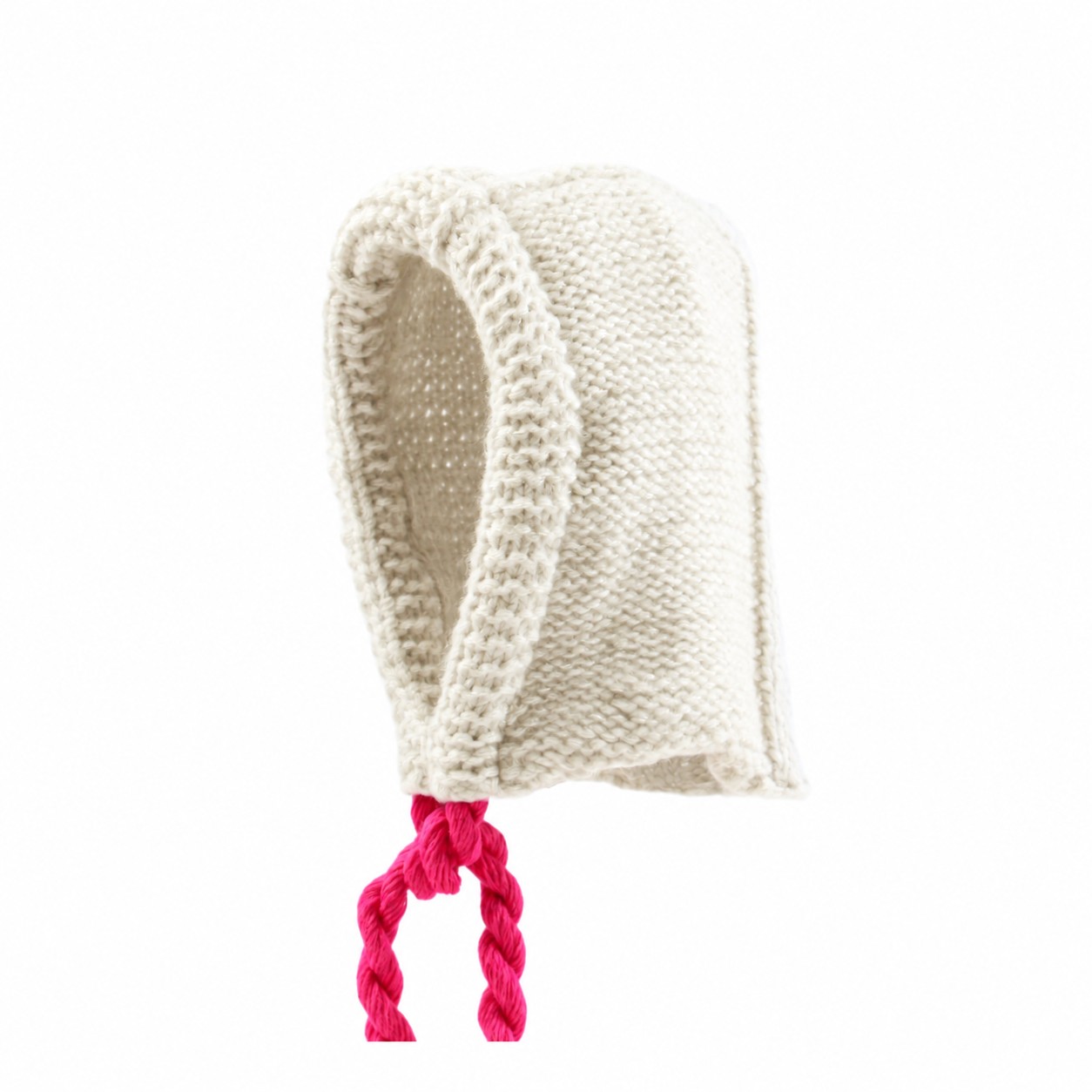 Cotton Blend Knit Balaclava Hood — Off White