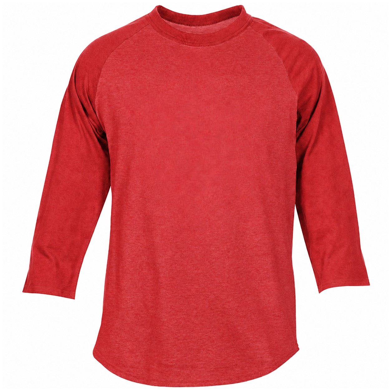 Cotton Colorblock Baseball Sleeve Shirt — Red