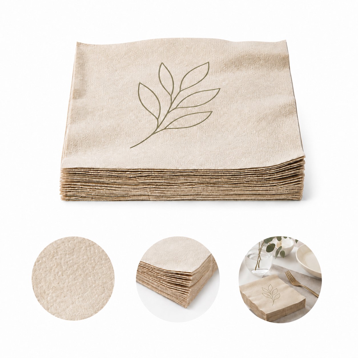 Square Two Ply Paper Table Napkins