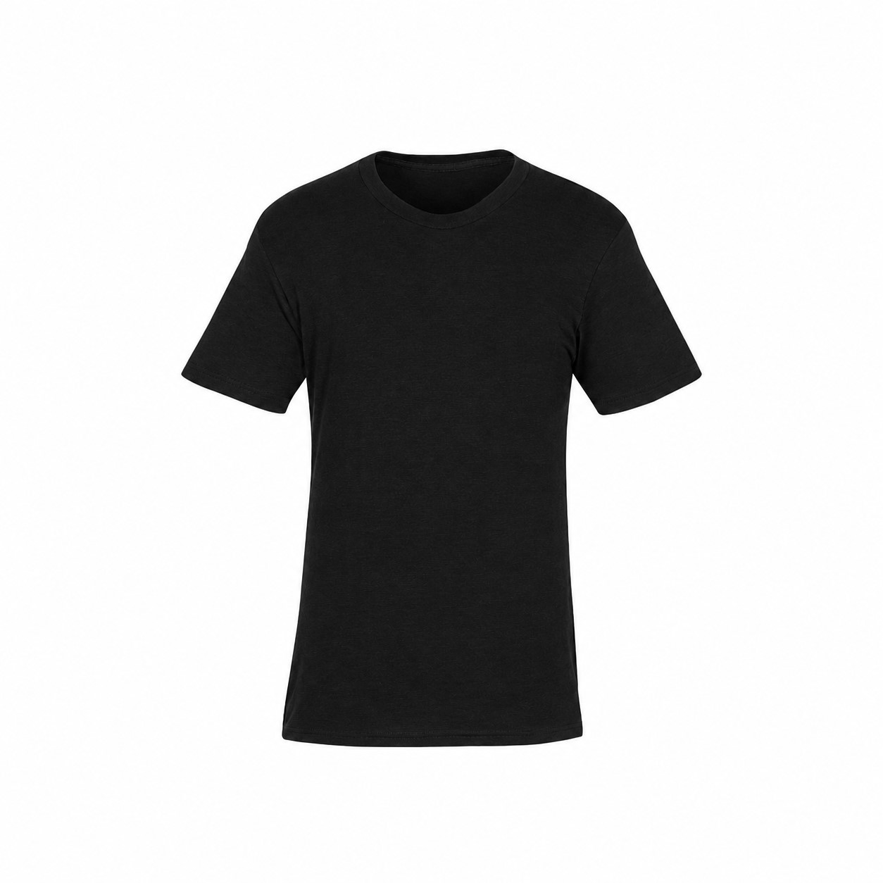Fine Jersey Cotton Polyester Tee — Black