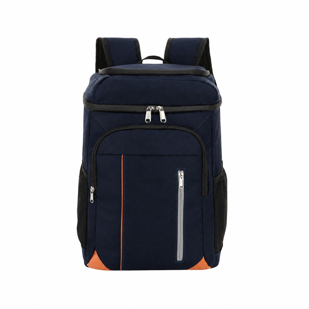 600D Polyester Zippered Storage Backpack Cooler — Navy Blue