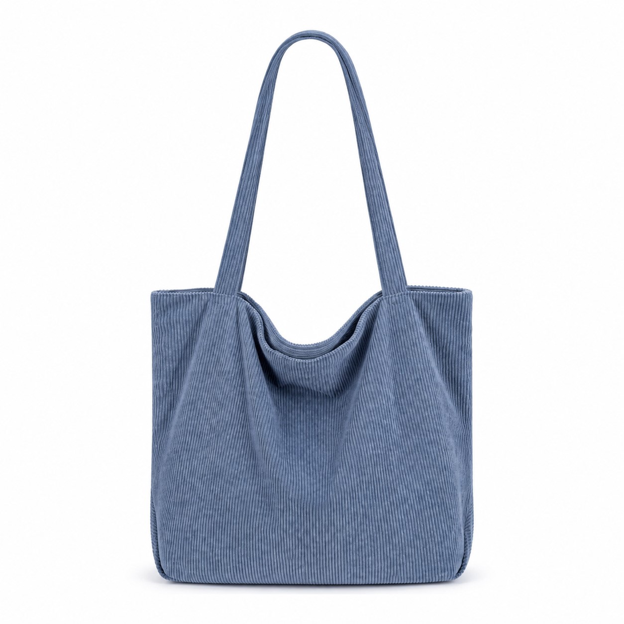 Cotton Corduroy Shoulder Tote With Pockets — view 2