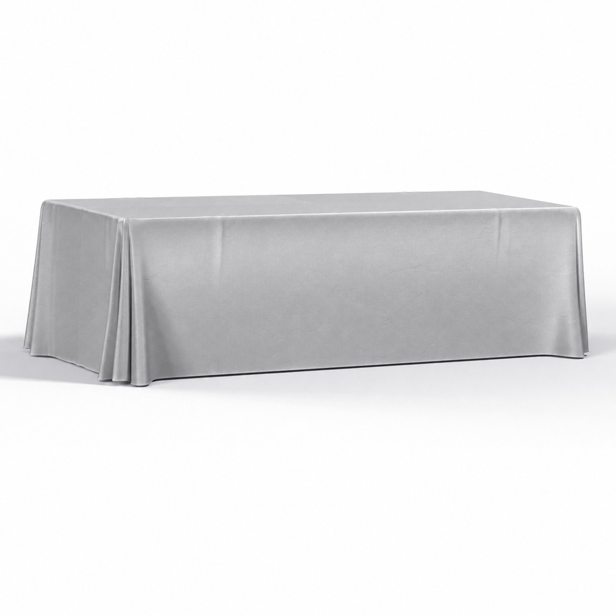 Four Side 8' Polyester Table Throw — Silver
