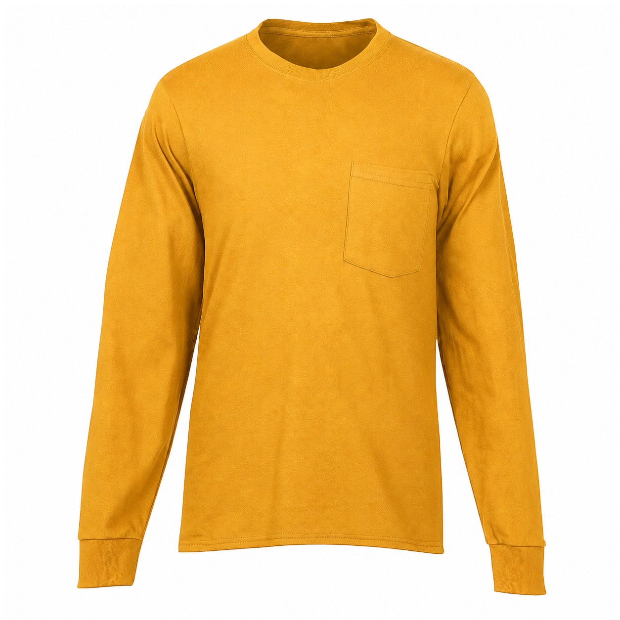 Cotton Pocket Long Sleeve Shirt — Gold