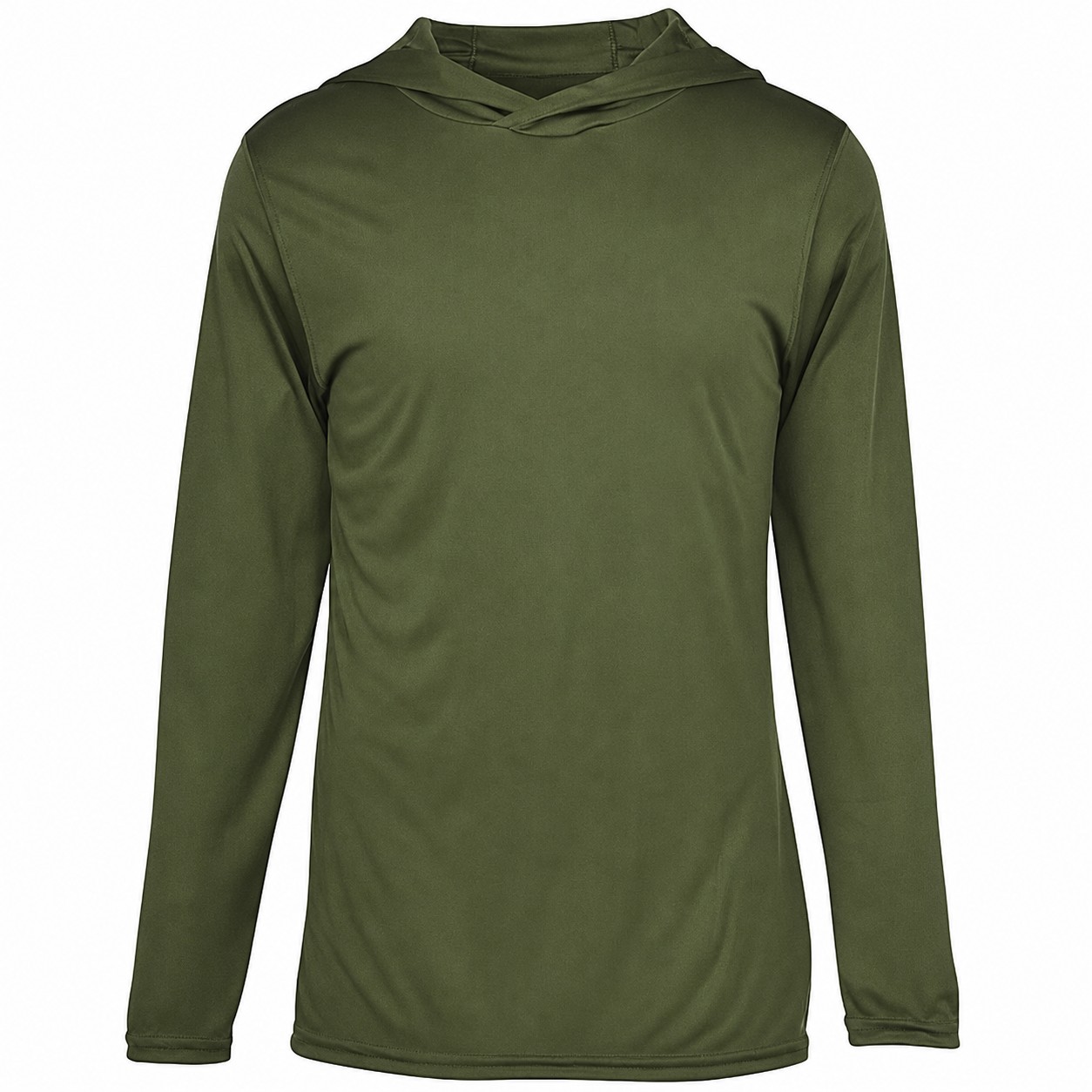Polyester Hooded Long Sleeve Tee — view 2