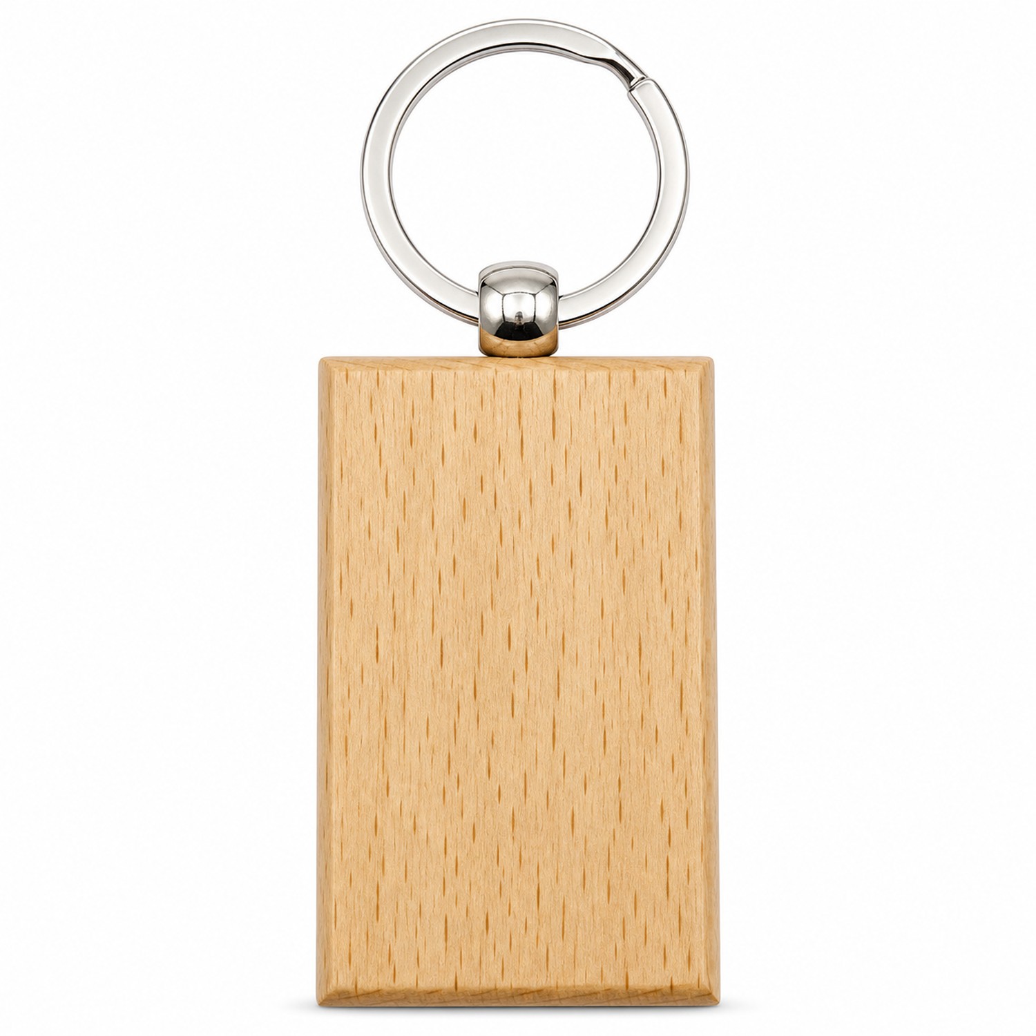 Rectangle Wood Keychain With Ring — view 2