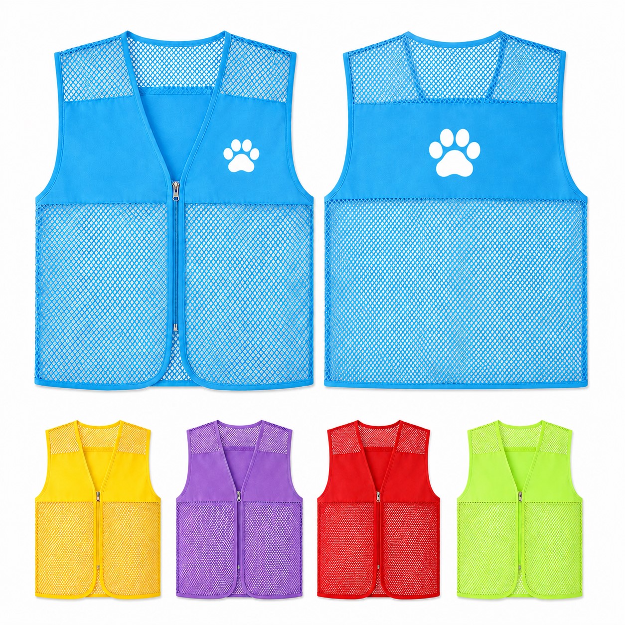 Polyester Mesh Zipper Volunteer Vest
