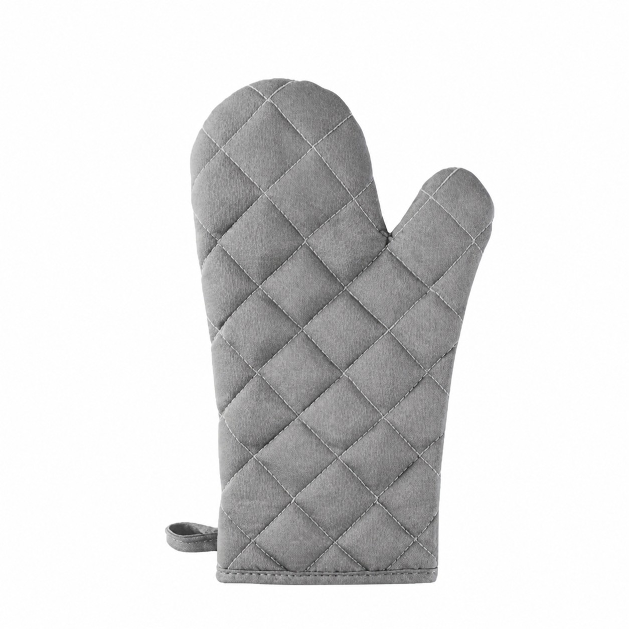 Quilted Cotton Oven Mitt — Gray