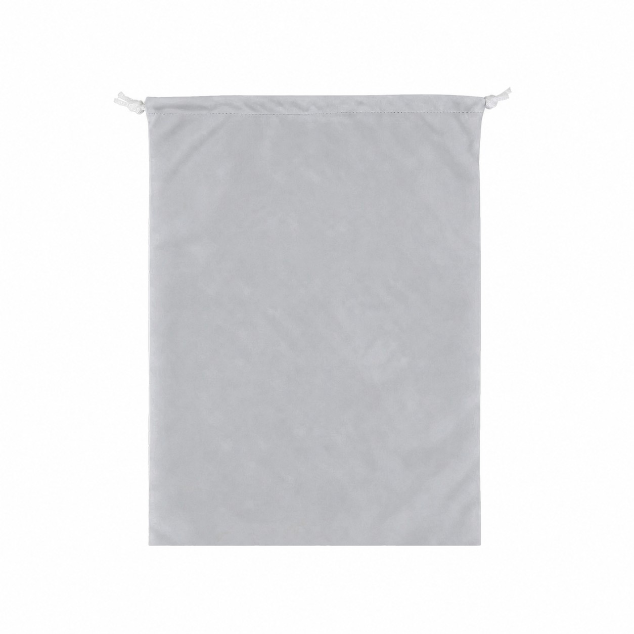 Bird's-Eye Fabric Drawstring Bag — Silver