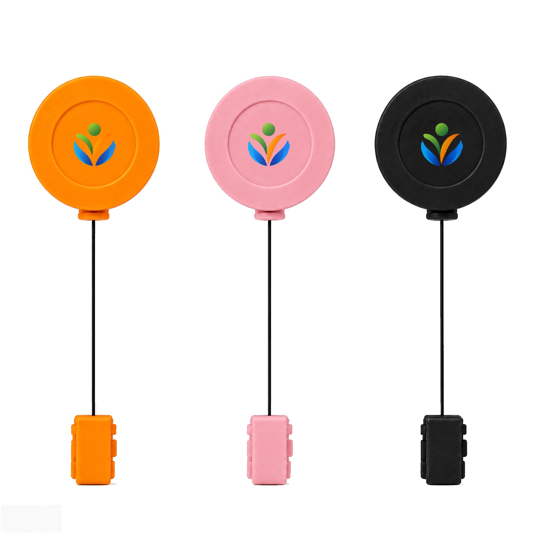 Round Plastic Badge Reel With Buckle — view 1