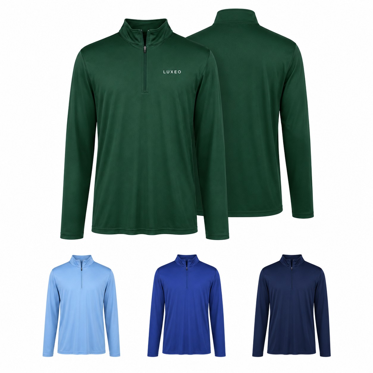Men's Polyester Quarter Zip Team Pullover