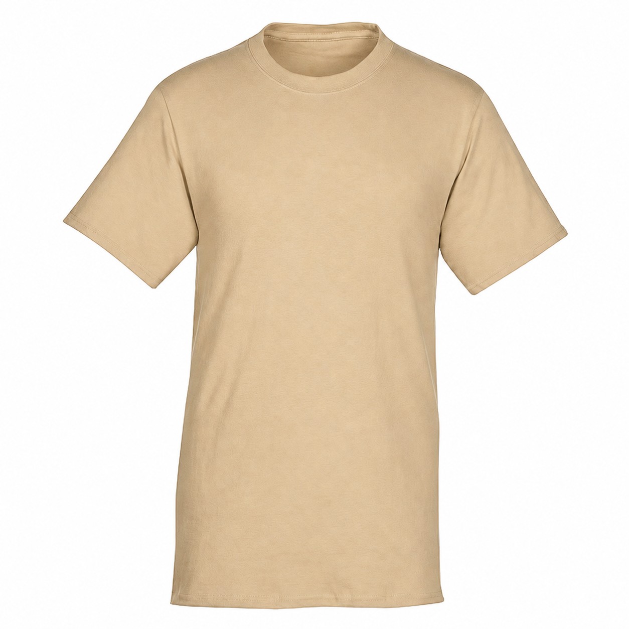 5.4-Ounce Cotton Crewneck Shirt — Tan Beige