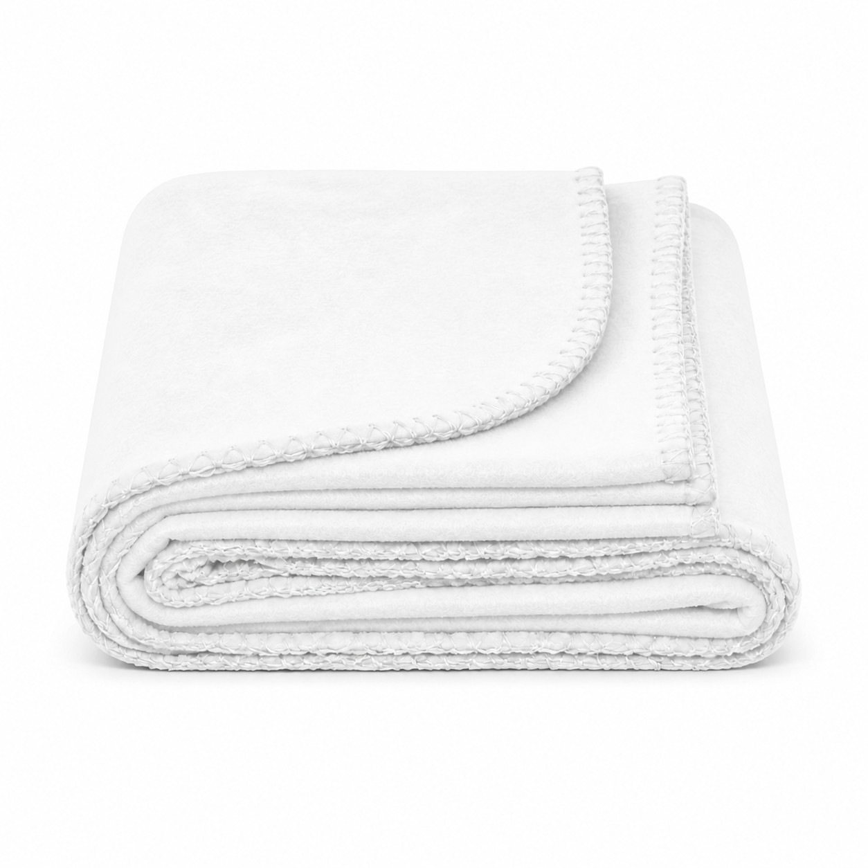 180 GSM Brushed Fleece Throw Blanket — White