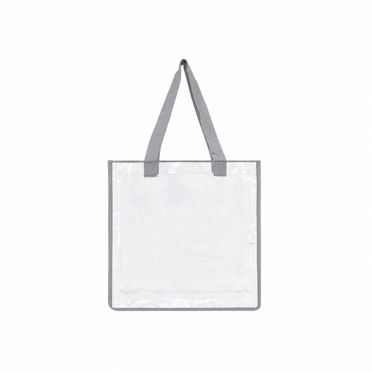 Clear PVC Tote Bag with 80GSM Non-Woven Trim — Gray