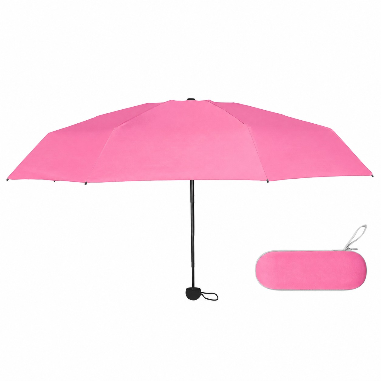 Compact Sun Rain Umbrella Set — Pink