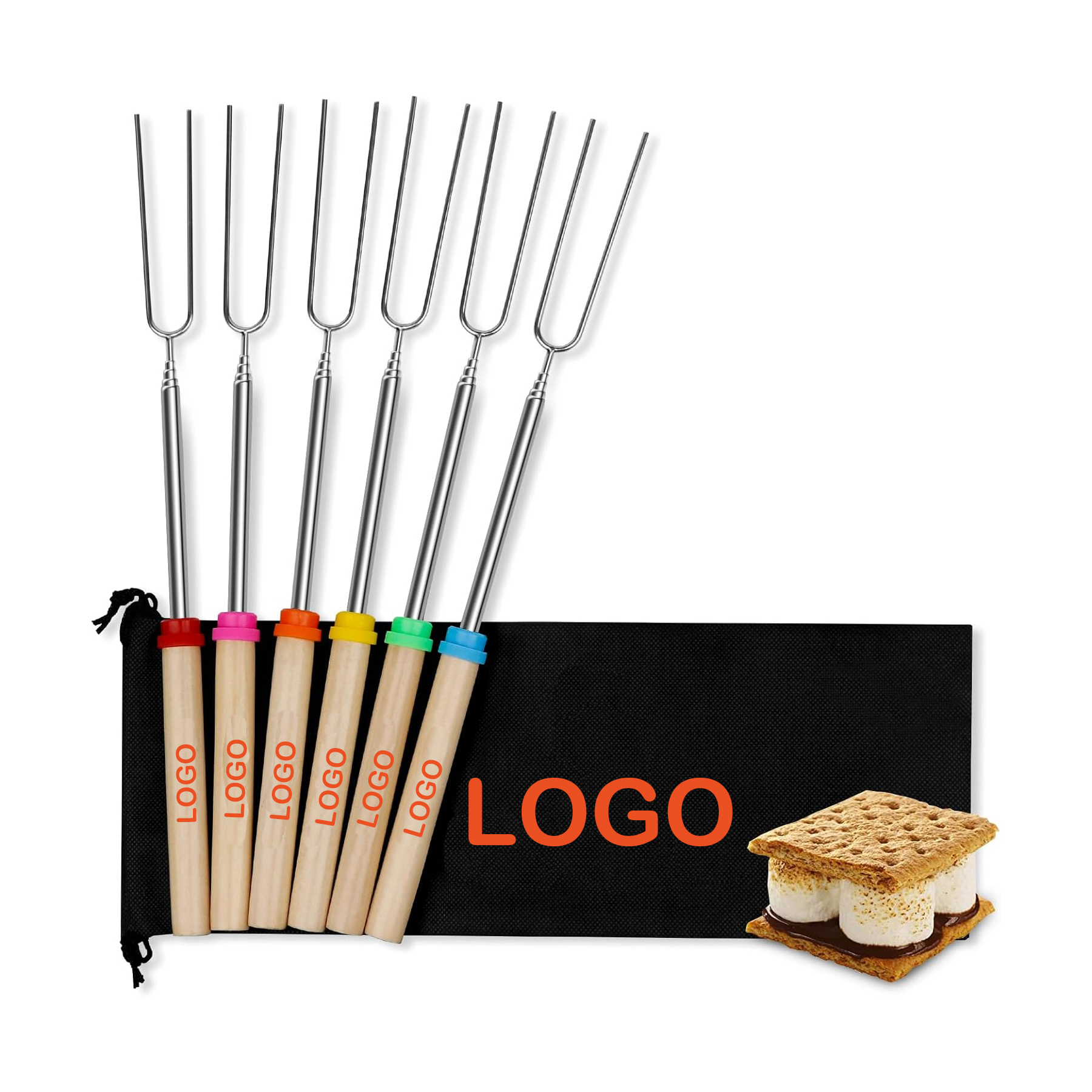 Five Piece Telescopic Roasting Fork Set
