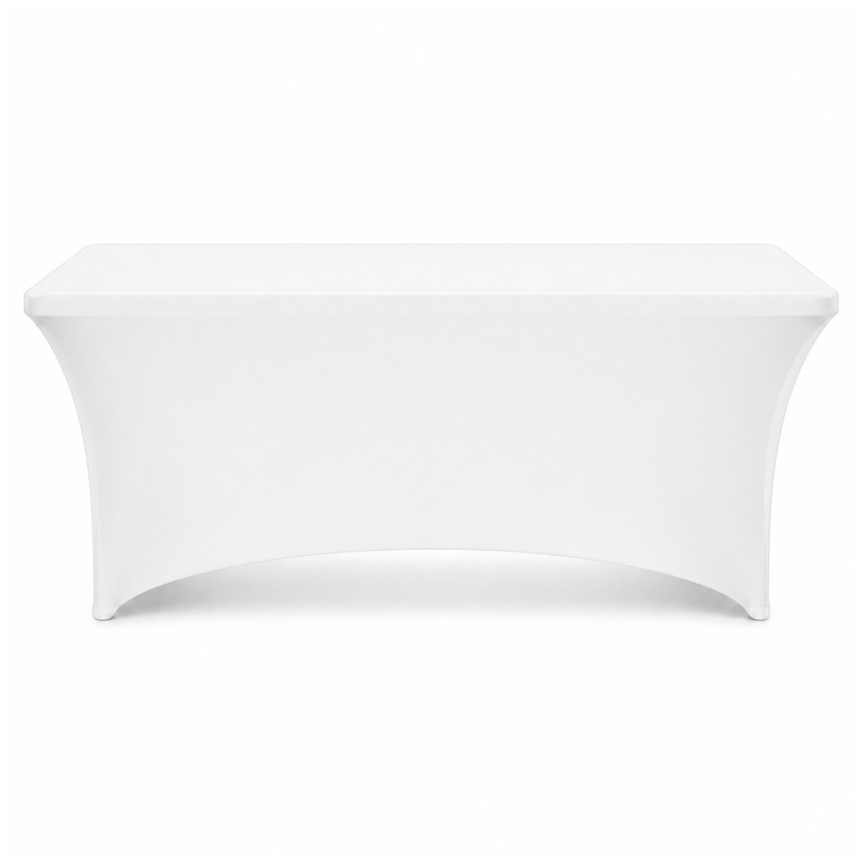 Four Foot Stretch Fitted Table Cover — Clear White