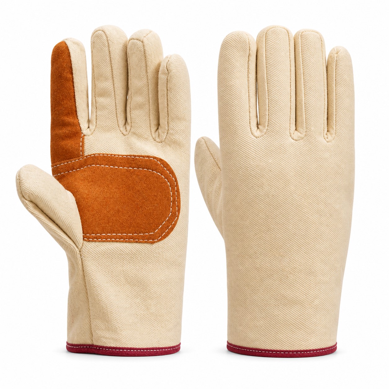 Reinforced Canvas Work Gloves With Suede Patches — view 2