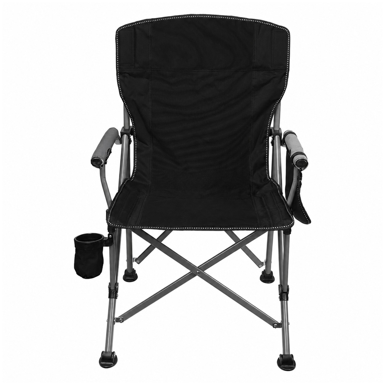High Back Steel Frame Camp Chair — Black