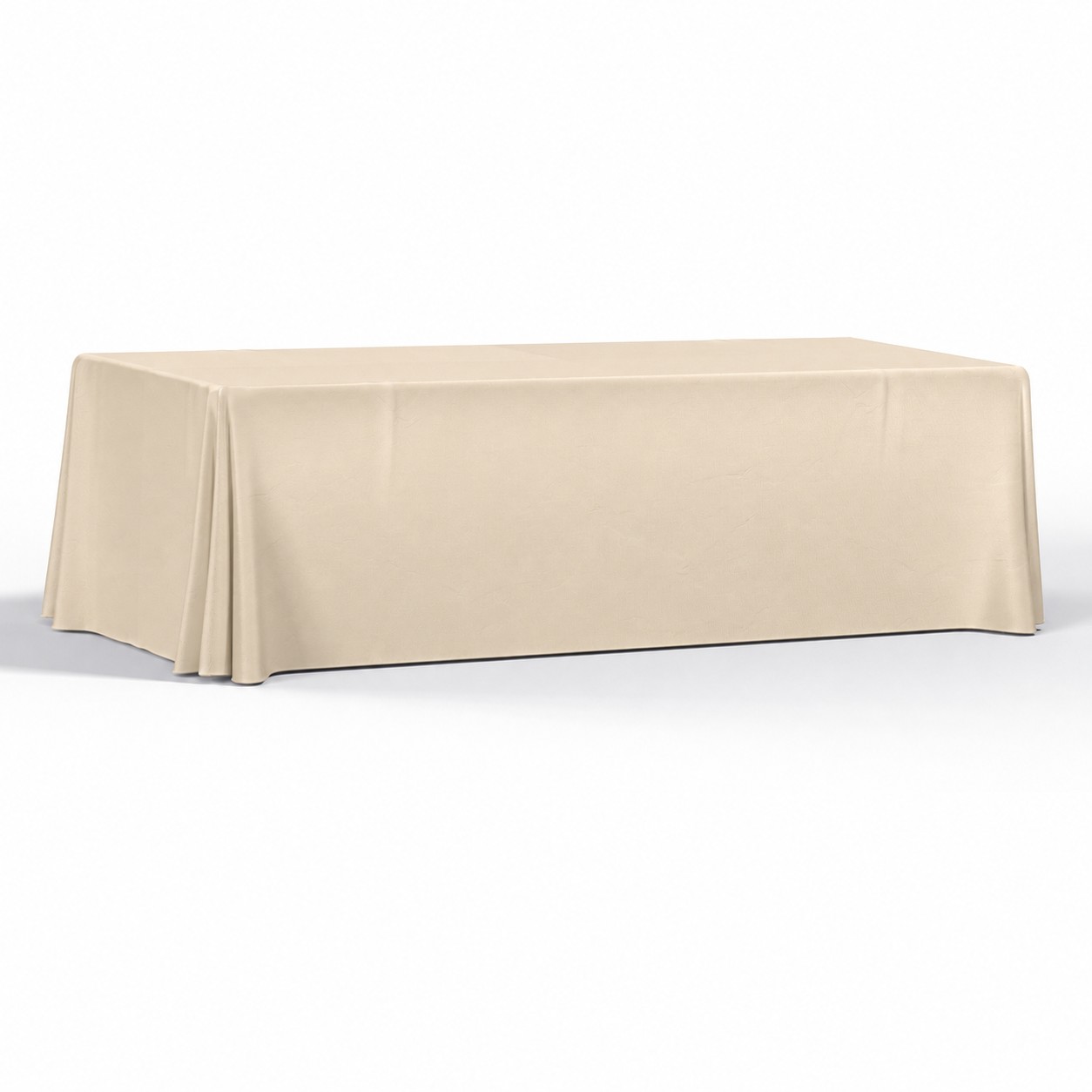Four Side 8' Polyester Table Throw — Natural Beige