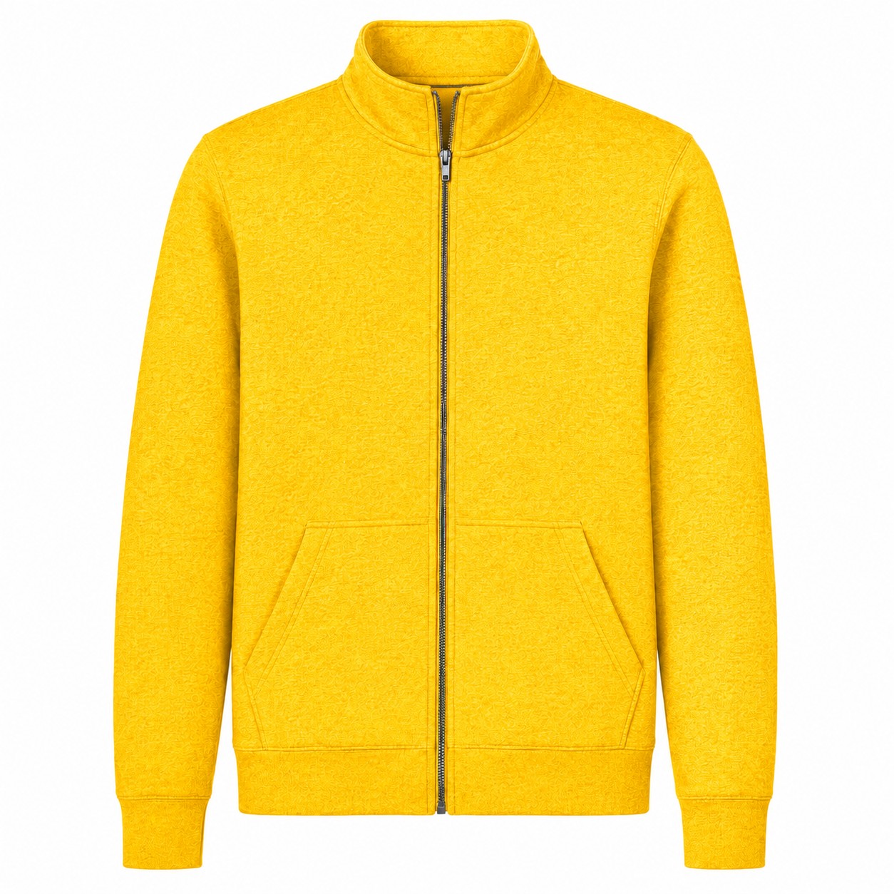 Cadet Collar Full Zip Sweatshirt — Yellow