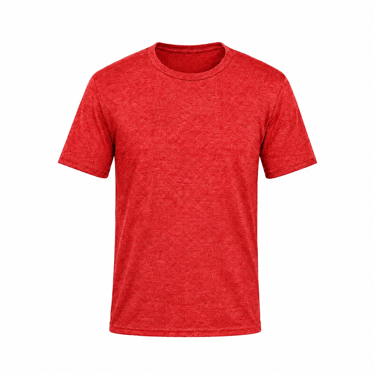 Men's Cotton-Polyester Blend Crewneck T-Shirt — Red
