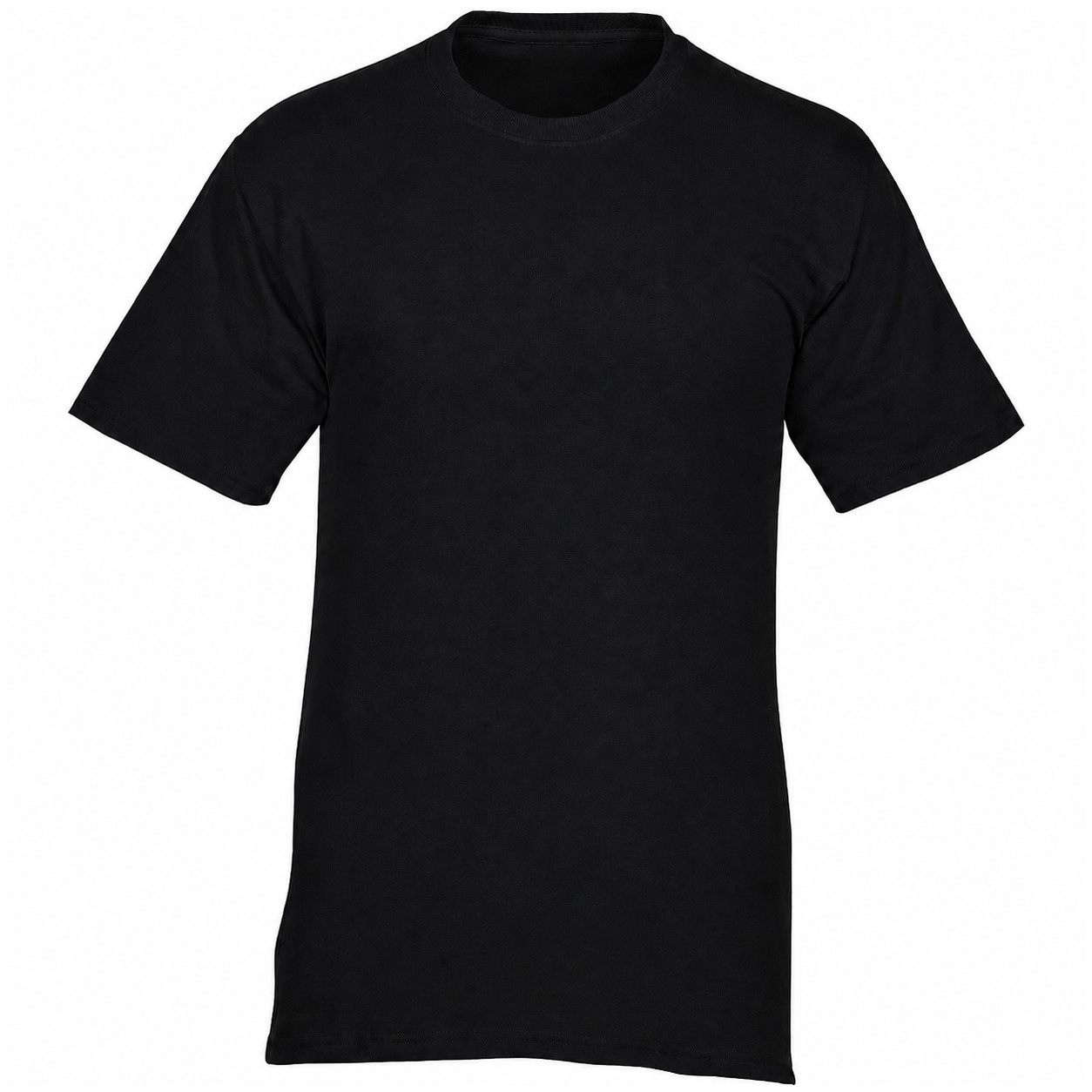 Cotton Short Sleeve Crewneck Shirt — Black