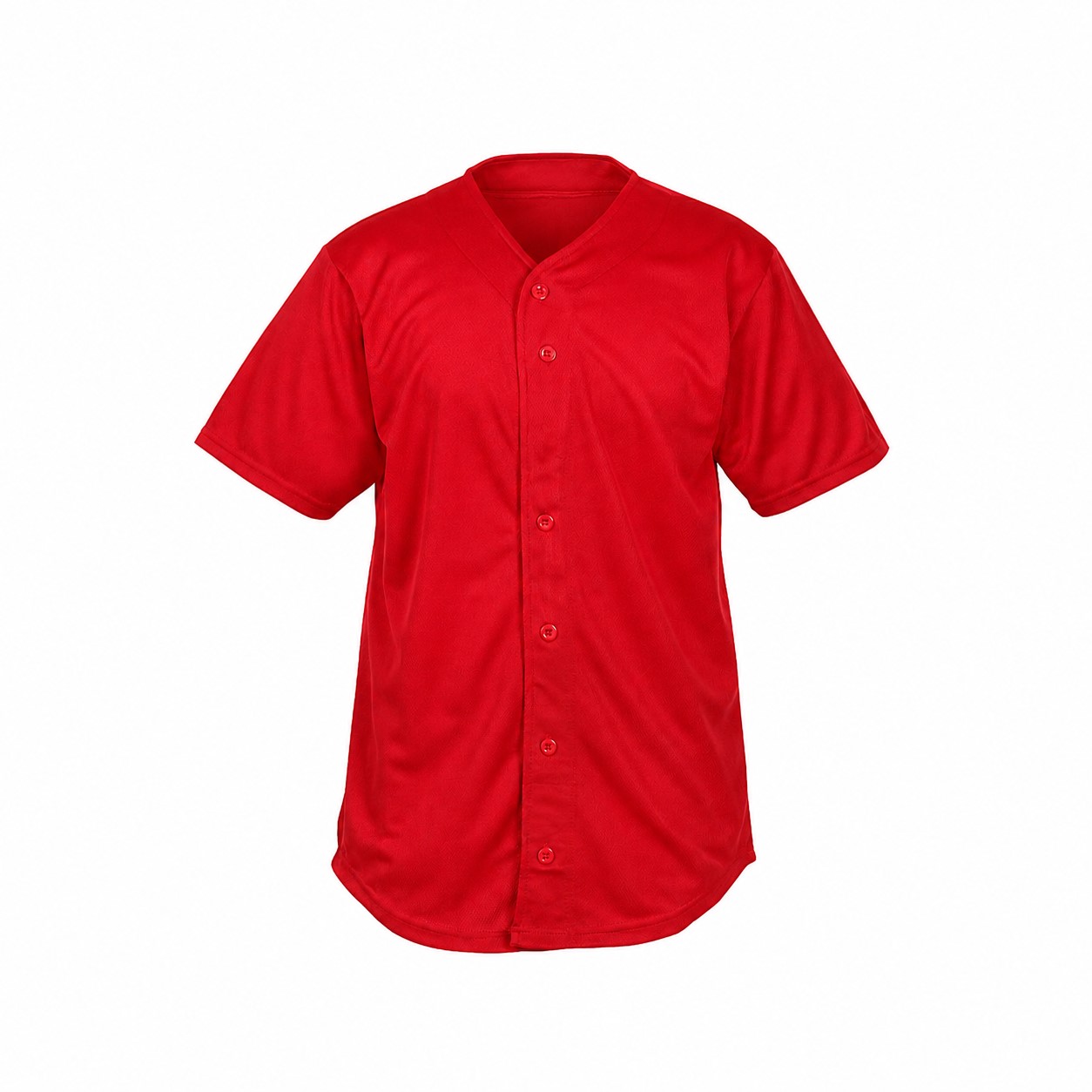 Mesh Full Button Baseball Jersey — Red