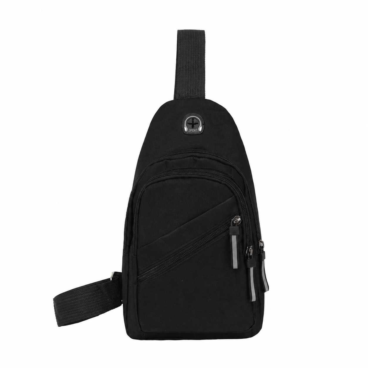 Adjustable Strap Crossbody Sling Bag — Black