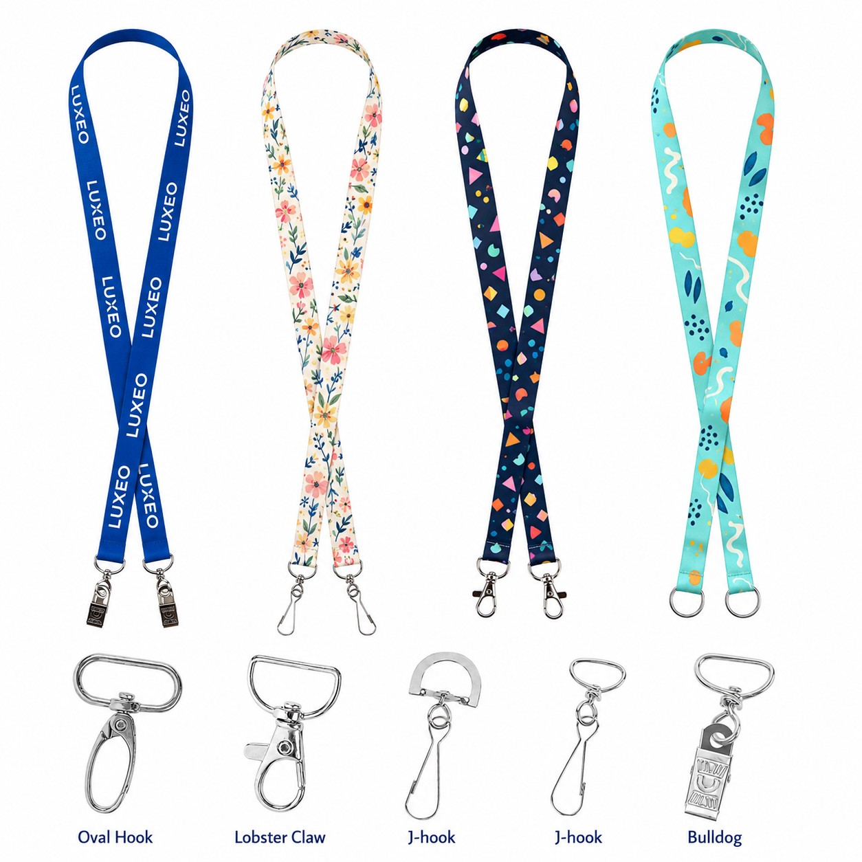 Open-Ended Dual Attachment Polyester Lanyard