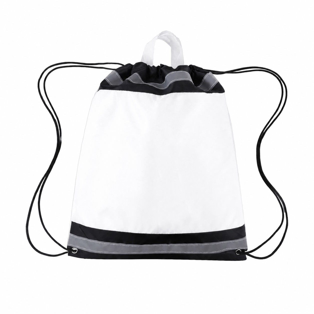 210D Polyester Drawstring Bag — White