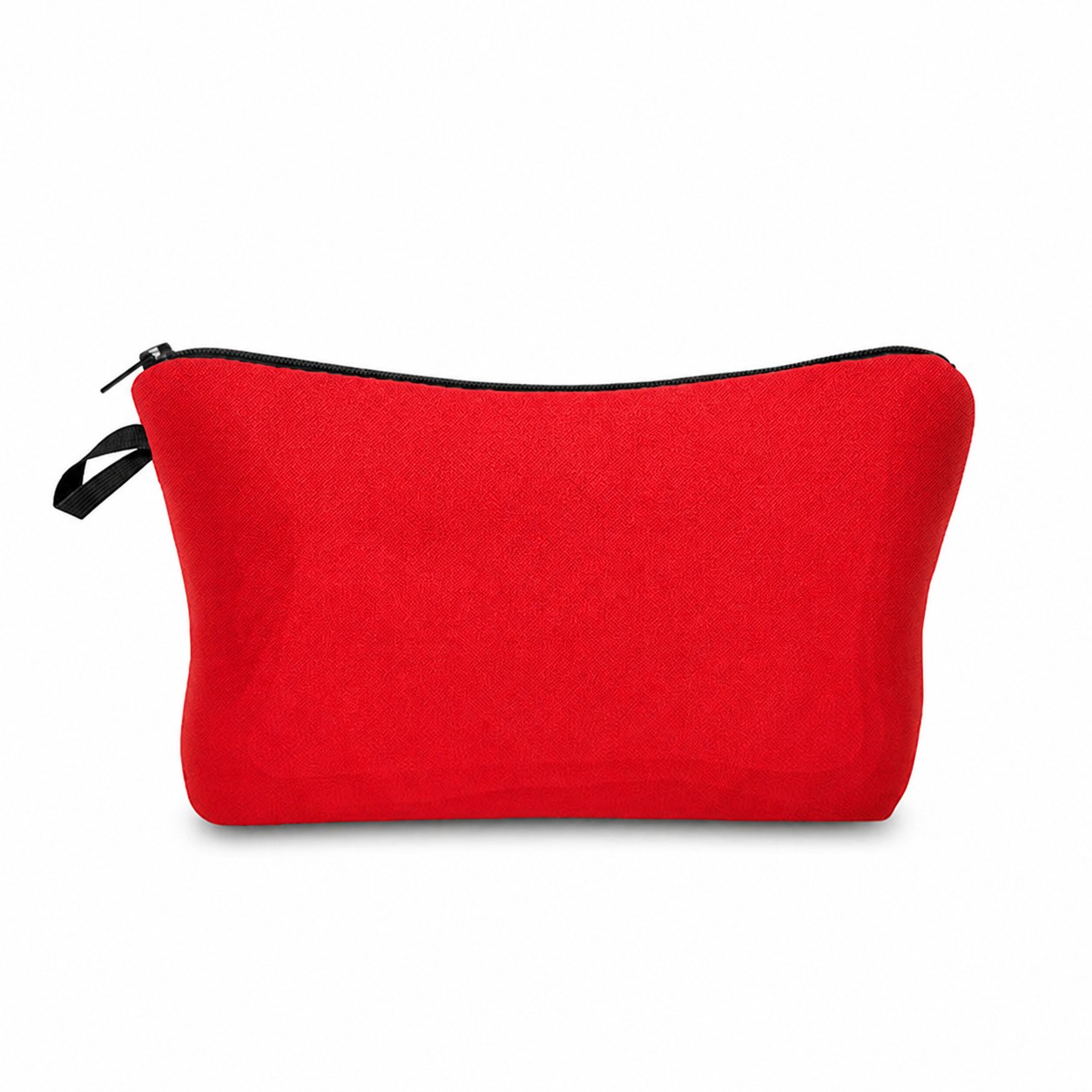 Polyester Cosmetic Travel Zipper Pouch — Red