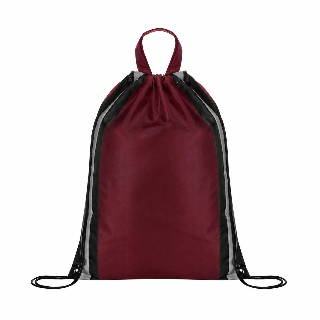 210D Polyester Drawstring Bag — Burgundy Red