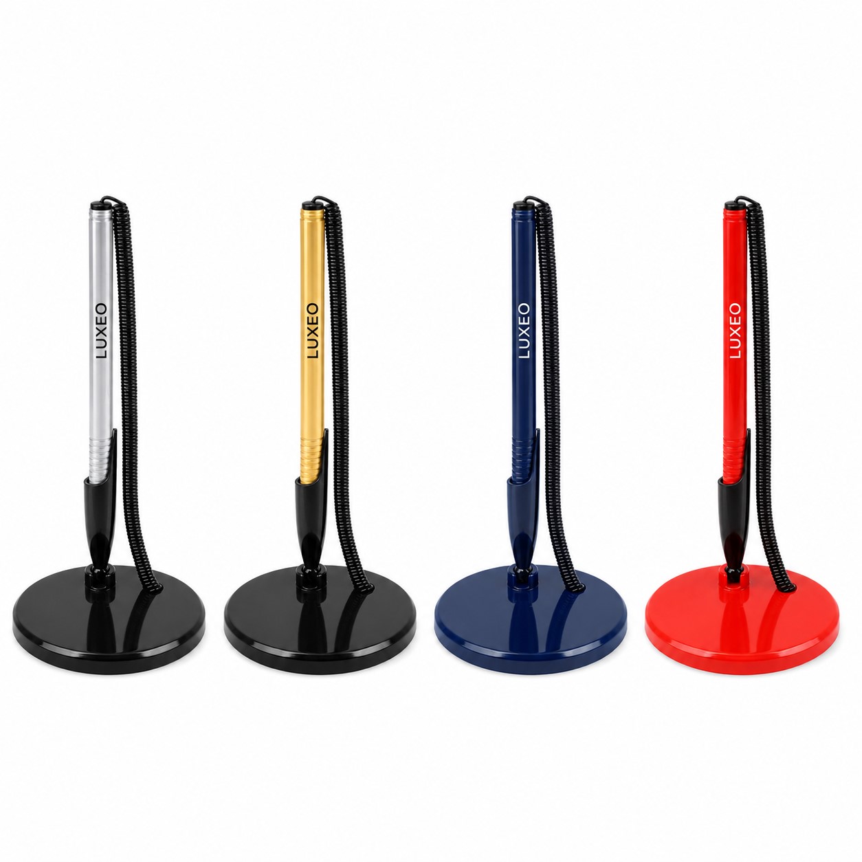Tethered Plastic Signing Pen With Adhesive Base