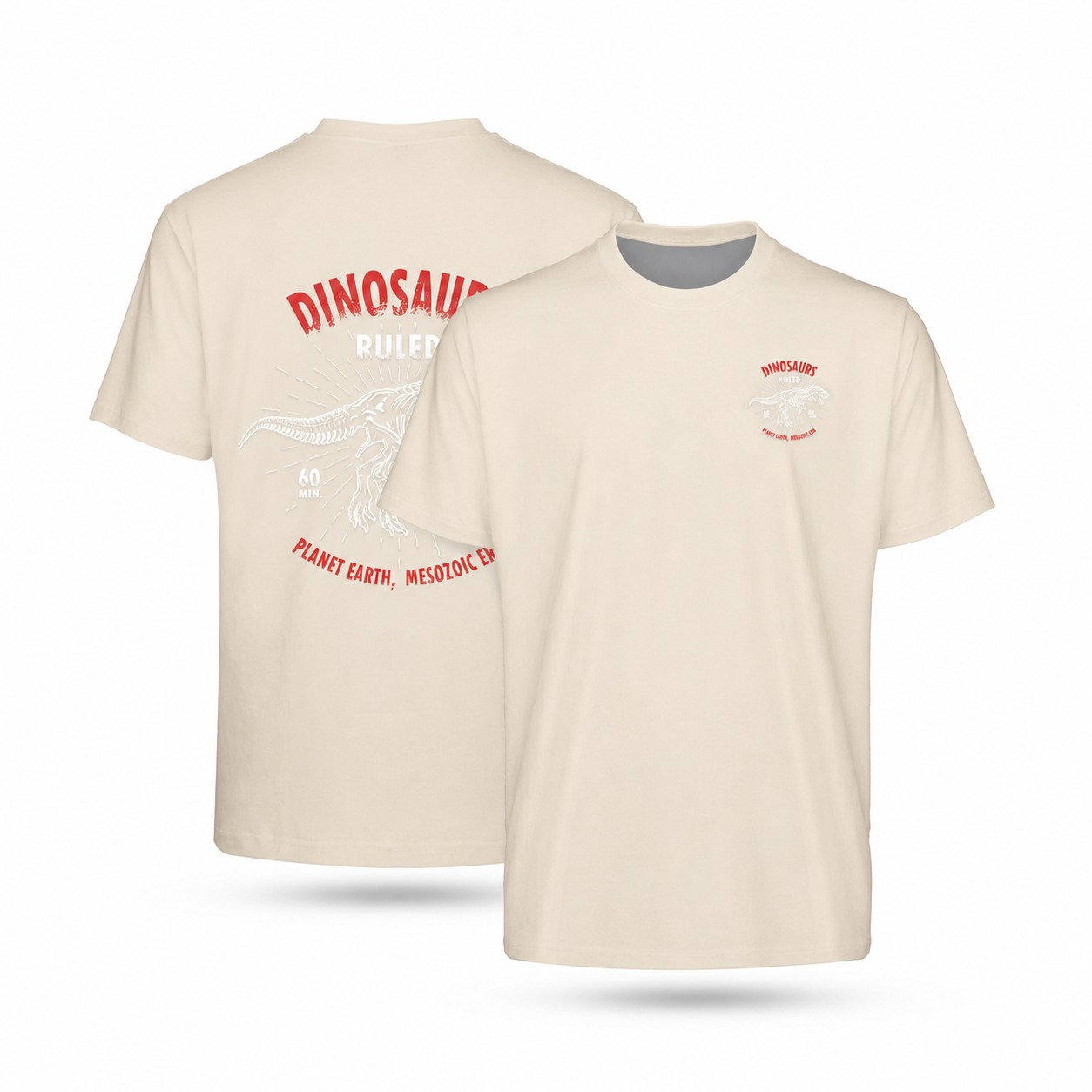 Polyester Short Sleeve T-Shirt — Natural Beige