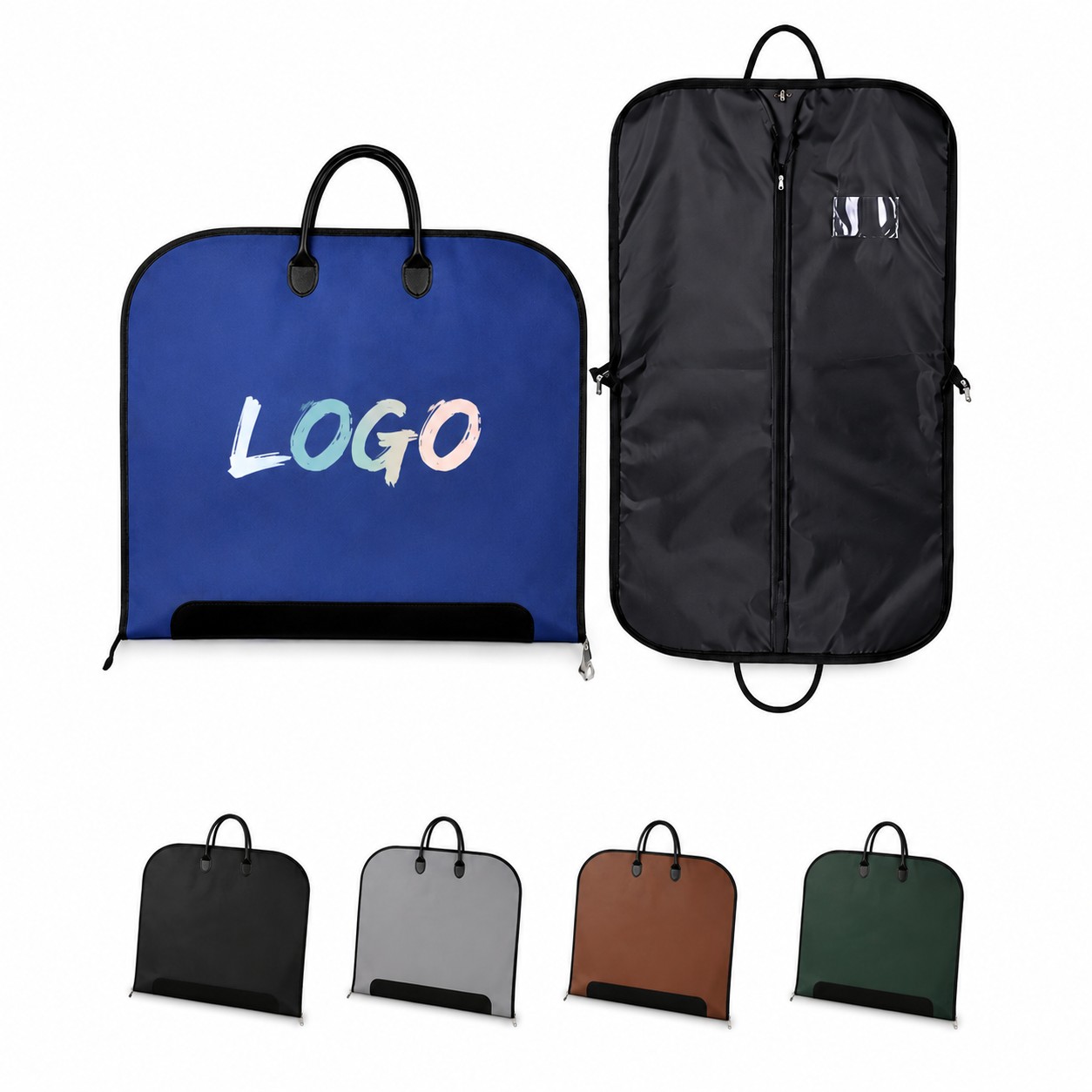 Oxford Garment Travel Bag With Leather Handles